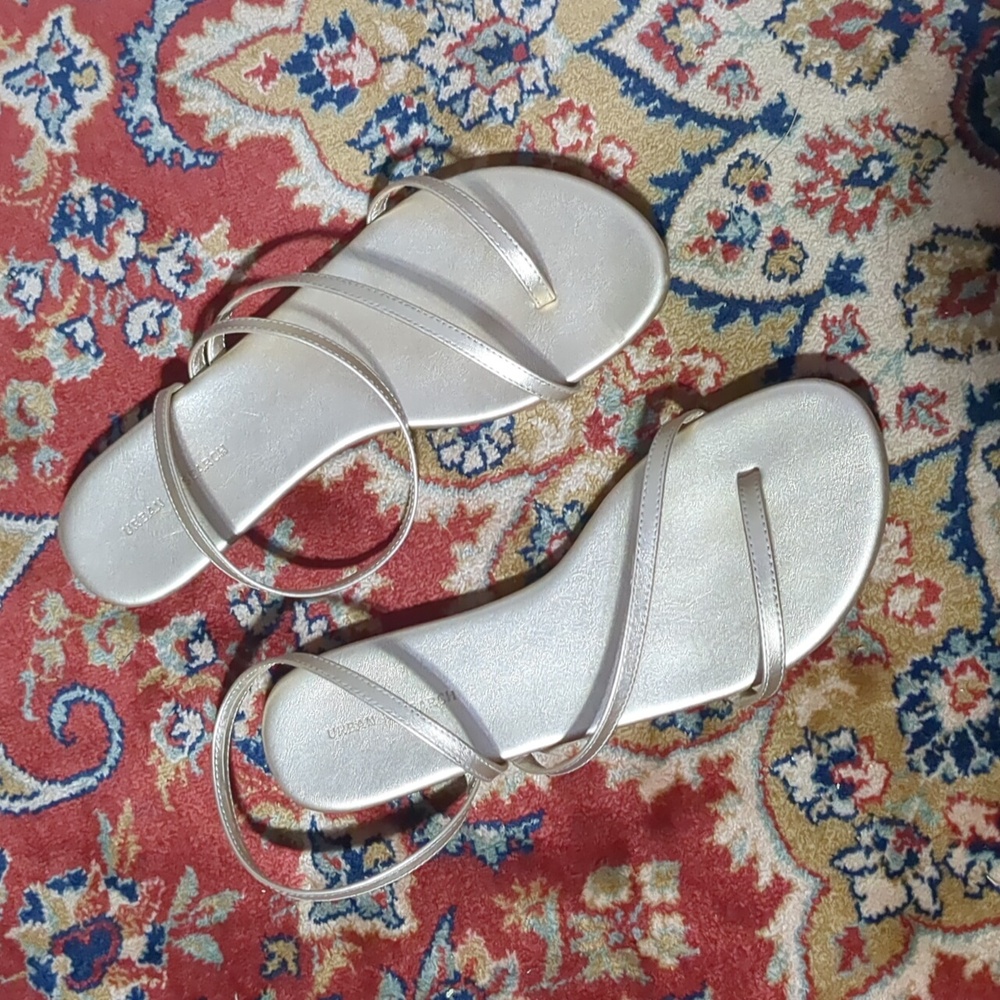 Urban Research Japan Elegant Light Gold Wrap Strappy Sandal Flats Size 39